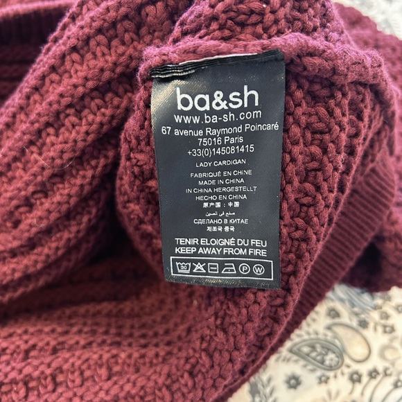 NEW Ba&sh Bash Gaspard Tweed Cardigan Jacket in Burgundy Red - Picture 11 of 12